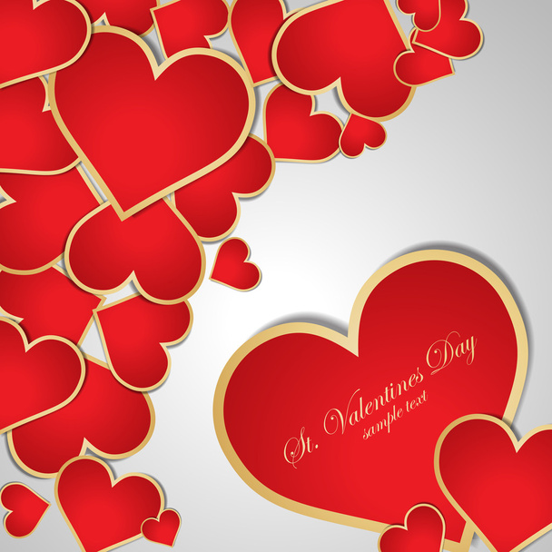 Background with red hearts. Vector - Διάνυσμα, εικόνα