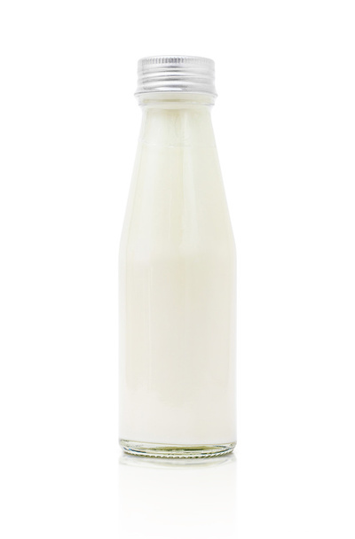 Milk bottle isolated on white background with clipping path - Foto, Imagen