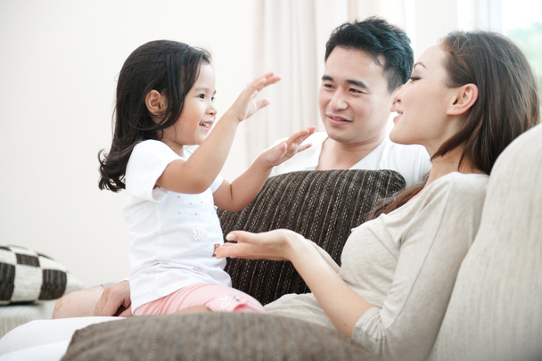 Happy Asian Family Playing - Фото, зображення