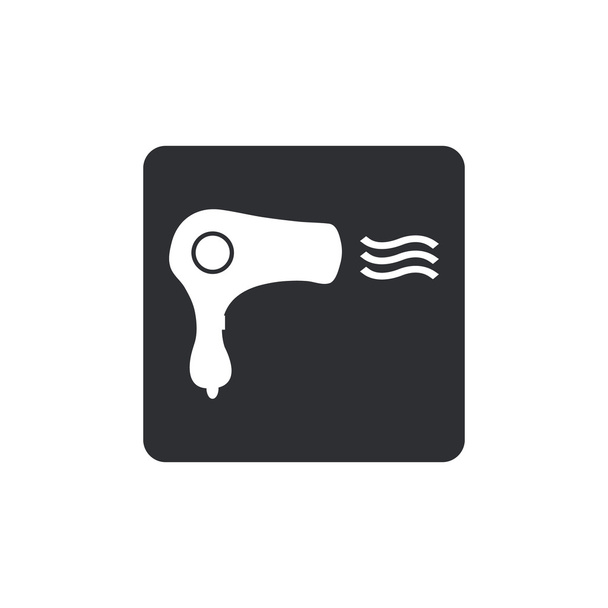 Hairdryer sign icon. Hair drying symbol. Blowing hot air. Turn on. Vector - Vector, Image