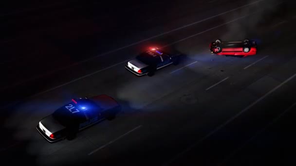 Auto della polizia sulla scena dell'incidente (HD Loop
) - Filmati, video