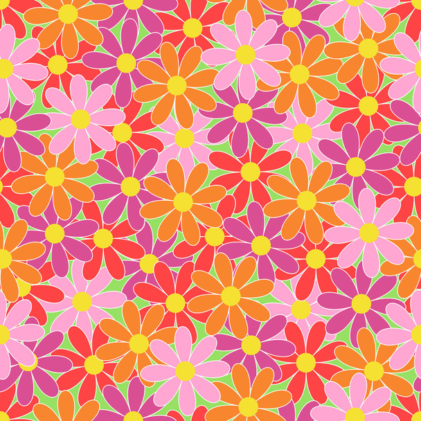 Summer colorful flowers seamless vector pattern - ベクター画像