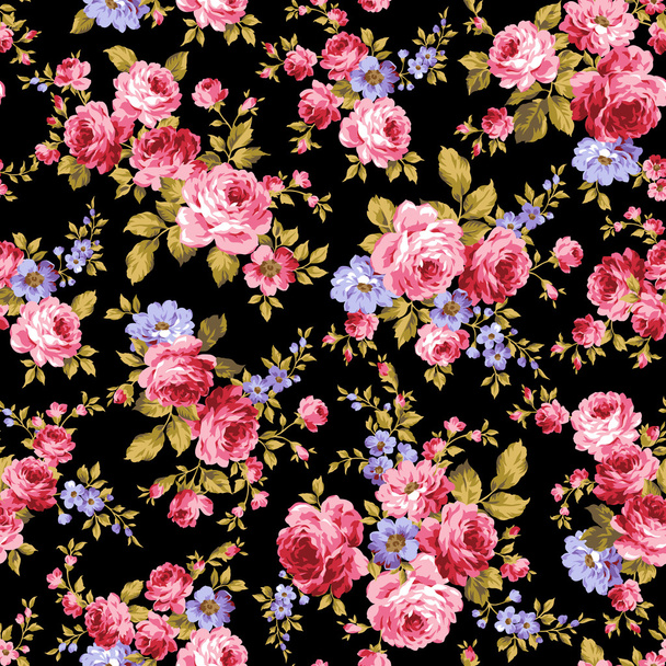 Rose flower pattern, - Vektor, Bild