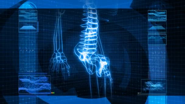 Prześwietlenie ludzkiego szkieletu (Hd) - Materiał filmowy, wideo