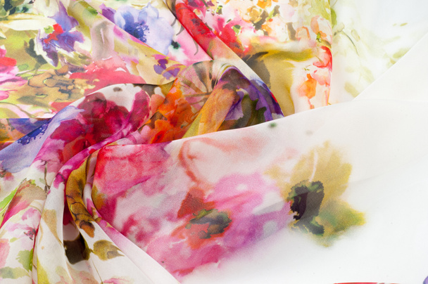 Textura de tela de seda. flores
 - Foto, imagen