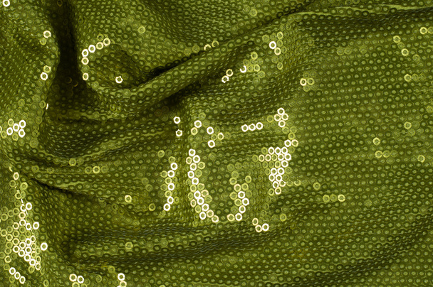 Textura de tela con lentejuelas verdes
 - Foto, Imagen