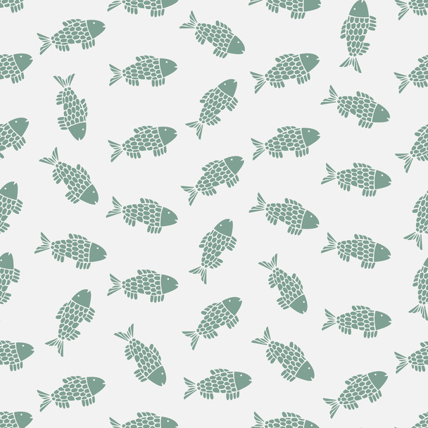 Seamless colorful background made of abstract fish - ベクター画像