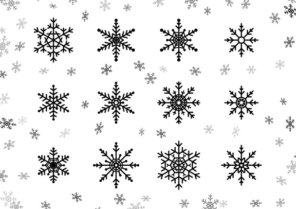 Verschillende sneeuwvlokken op wit - Foto, afbeelding