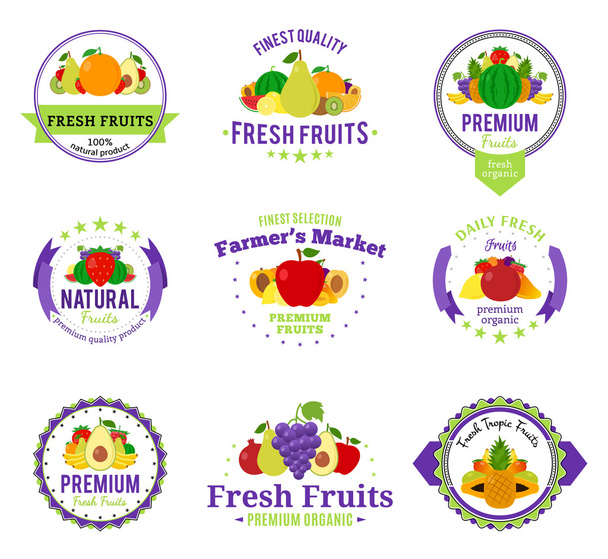 Logos, Etiquetas y Elementos de Diseño de Frutas
 - Vector, Imagen