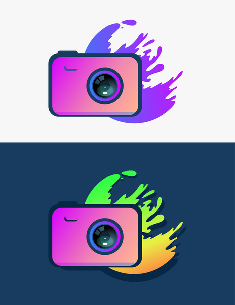 Ikonen der digitalen Fotokamera - Vektor, Bild