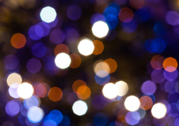 dark blue and violet shimmering Christmas lights - Photo, Image