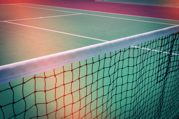 green tennis court sport background, image used retro filter - Photo, Image