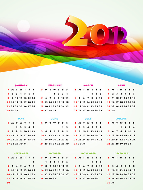 new year calender - Vector, Image