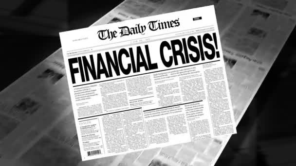 Finanzkrise - Zeitungsschlagzeile (Intro + Schleifen)) - Filmmaterial, Video