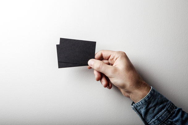 Hand holding business cards - Фото, изображение