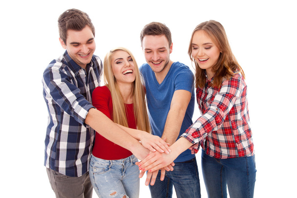 groep gelukkige jongeren - Foto, afbeelding