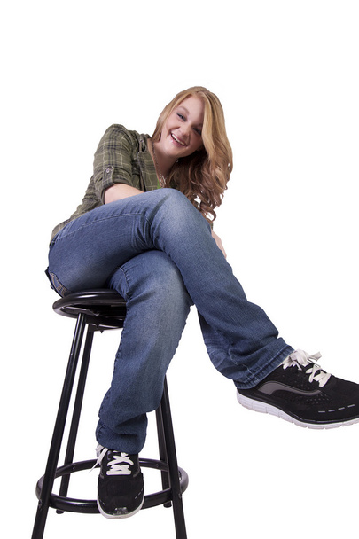 Girl on a Chair Posing - Valokuva, kuva