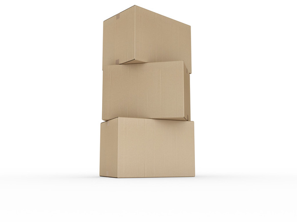 Cardboard boxes stacked - Foto, imagen