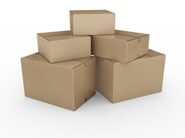 Cardboard boxes stacked - Fotografie, Obrázek