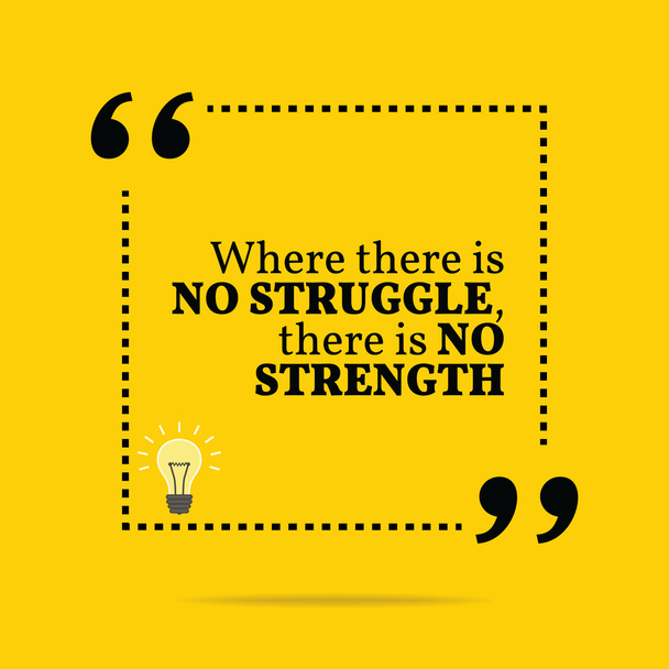 Inspirational motivational quote. Where there is no struggle, th - Vektor, obrázek