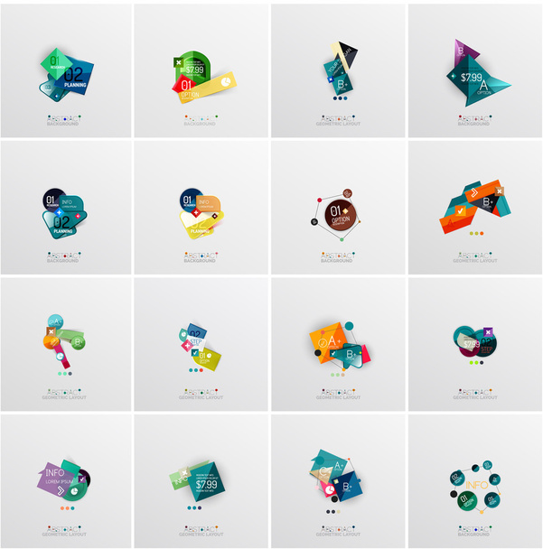 Set di modelli di banner geometrici astratti per infografica
 - Vettoriali, immagini