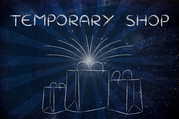 Temporary shops and the fashion industry illustration - Foto, Imagem