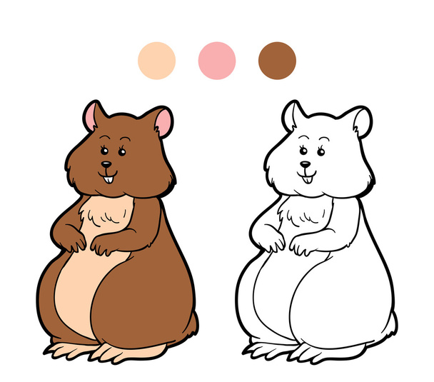Livre à colorier pour enfants : hamster
 - Vecteur, image