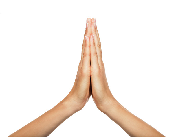 egy nő, imádkozó kezek. - Fotó, kép