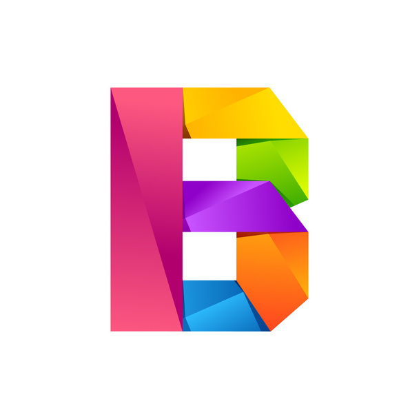 B letter one line colorful logo, vector design template elements icon for your application or company - Vector, imagen