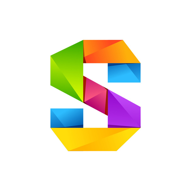 S letter one line colorful logo. Vector design template elements an icon for your application or company - Вектор, зображення