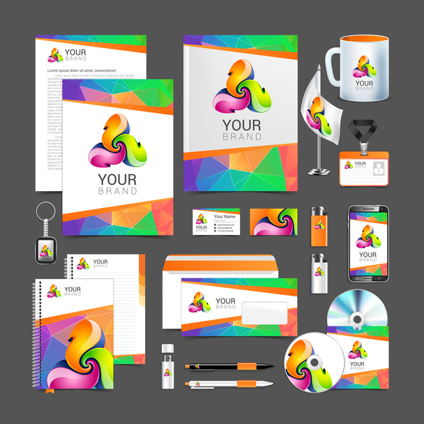 corporate identity creative color template design, business. - Wektor, obraz