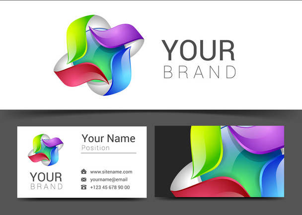 шаблон креативного дизайну візитки Логотип фірмового стилю
 - Вектор, зображення