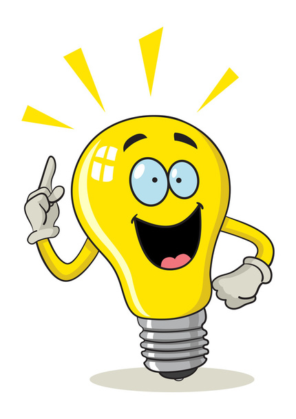 Cartoon Light Bulb - Vector, Image