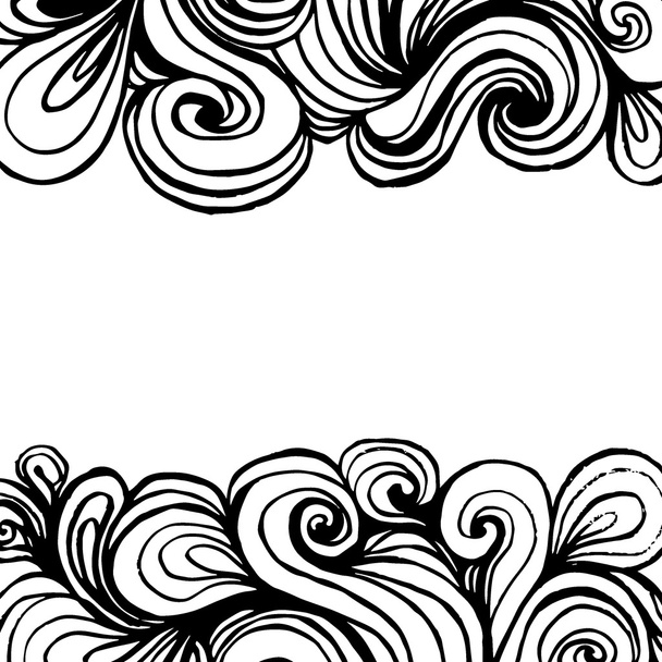 Абстрактний фігурно-горизонтальний безшовний візерунок з місцем для тексту чорно-білий дизайн
 - Вектор, зображення