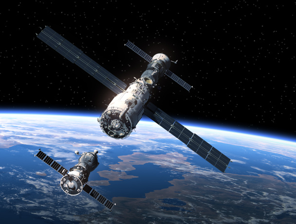 Űrhajó és a Space Station - Fotó, kép