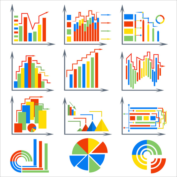 Infographics set elements, chart, circles - Διάνυσμα, εικόνα