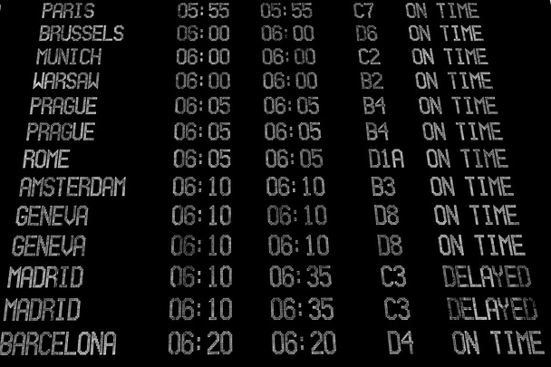 Display with schedule of aircraft departure - Zdjęcie, obraz