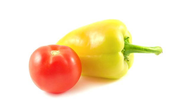 Sweet pepper and tomato - Fotoğraf, Görsel