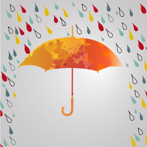 Automne pluvieux avec parapluie. Saison des pluies.pluie
 - Vecteur, image
