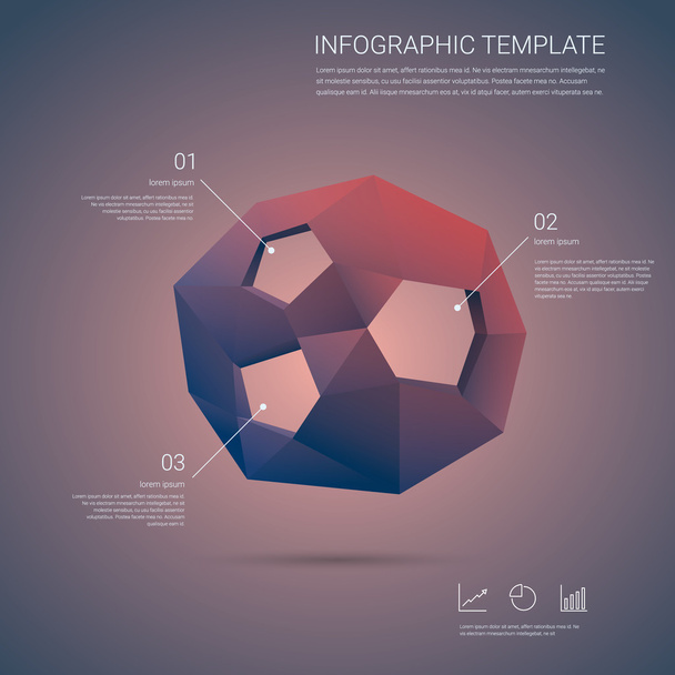 Infographics template vector. Infographic elements in menu options. 3d clean minimalistic layout for business presentations. - Vector, afbeelding