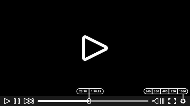 Video player for web and mobile apps. Vector illustration. Media Player Design - Διάνυσμα, εικόνα