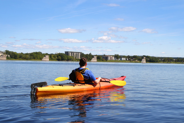 Kayaking on the river in Fredericton - Fotoğraf, Görsel