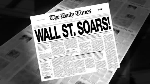 Wall Street çok yükseklerde uçmak! -Gazete başlığı (Intro + döngüler) - Video, Çekim
