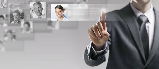 Businessman searching a user profile - Fotó, kép