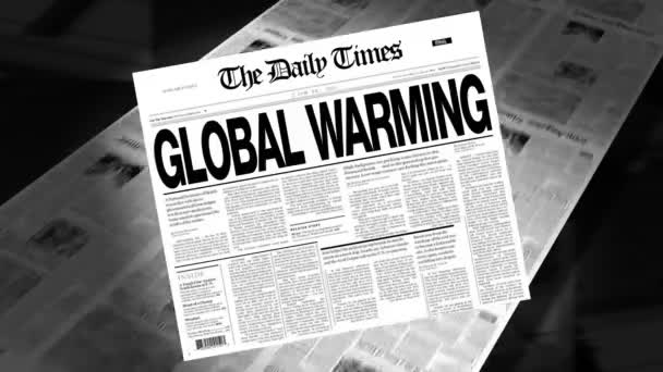 Maailmanlaajuinen lämpeneminen - Sanomalehtiotsikko (Intro + silmukat
) - Materiaali, video