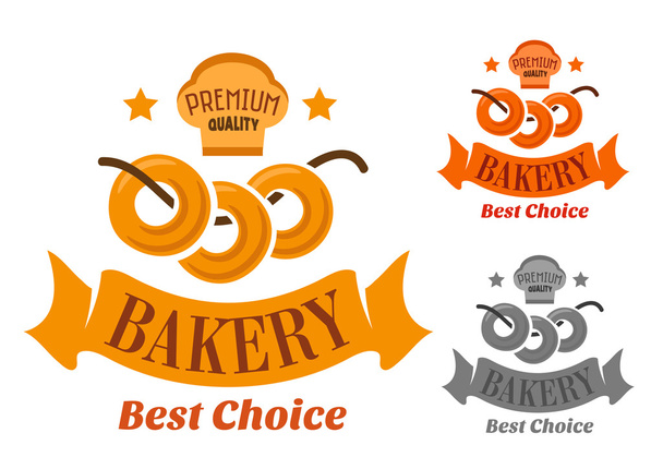 Bakery with soft sweet bagels - Vector, Image