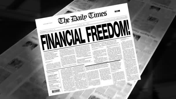 Financiële vrijheid-krantenkop (intro + loops) - Video