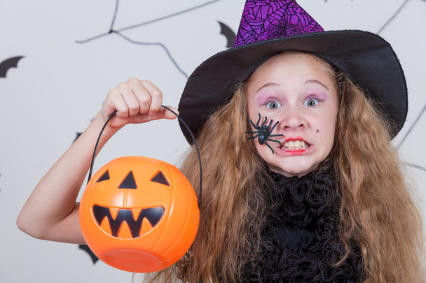 Happy girl on Halloween party - Foto, Imagen