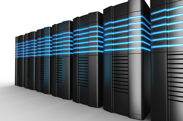 Rack servers on white background - Fotó, kép