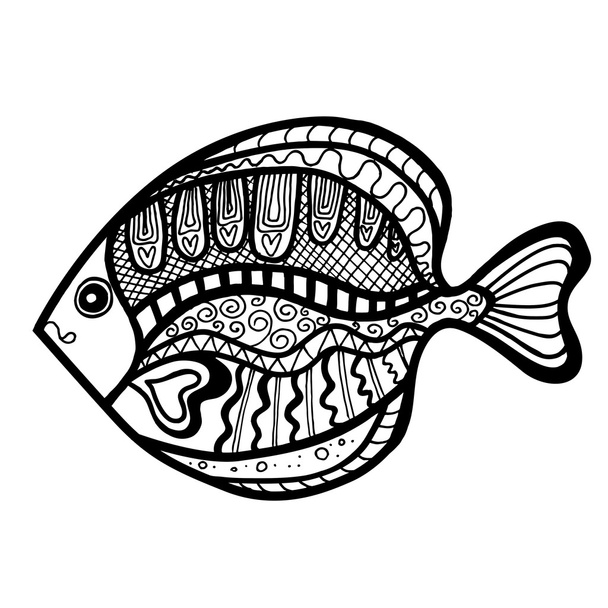 Zentangle stylized Fish - Wektor, obraz